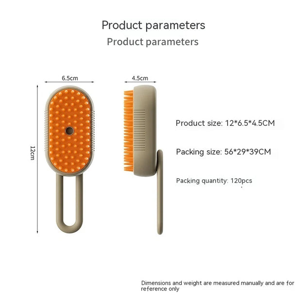 3-in-1 Electric Steam Brush for Pet Grooming and Hair Removal