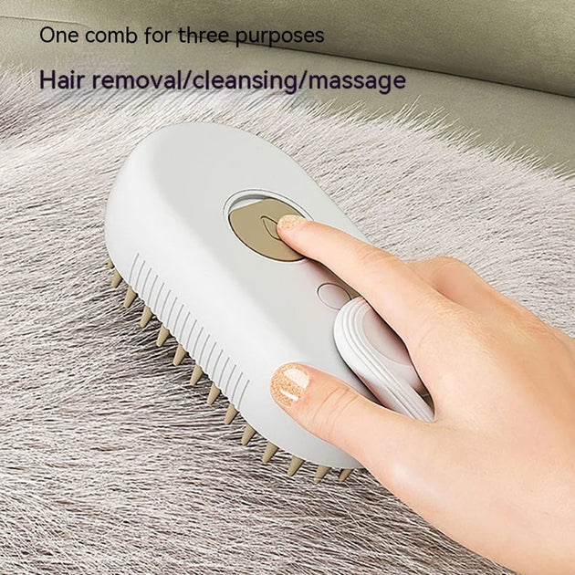 3-in-1 Electric Steam Brush for Pet Grooming and Hair Removal