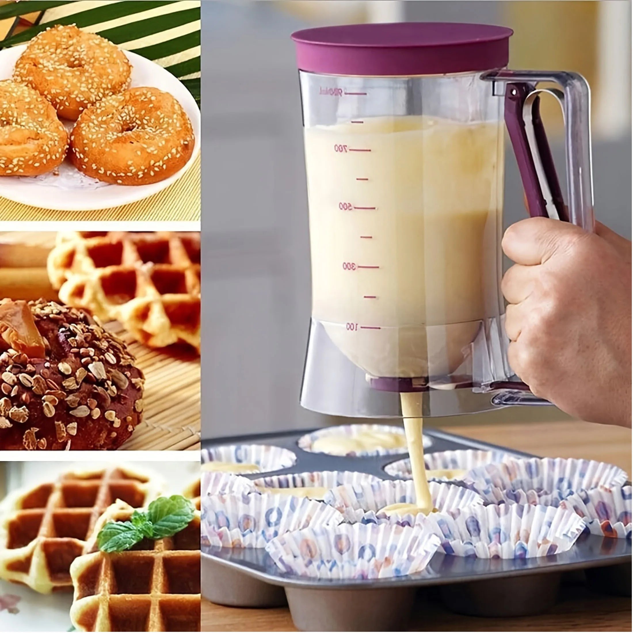 Collapsible Batter for Cupcakes, Waffles & Muffin 