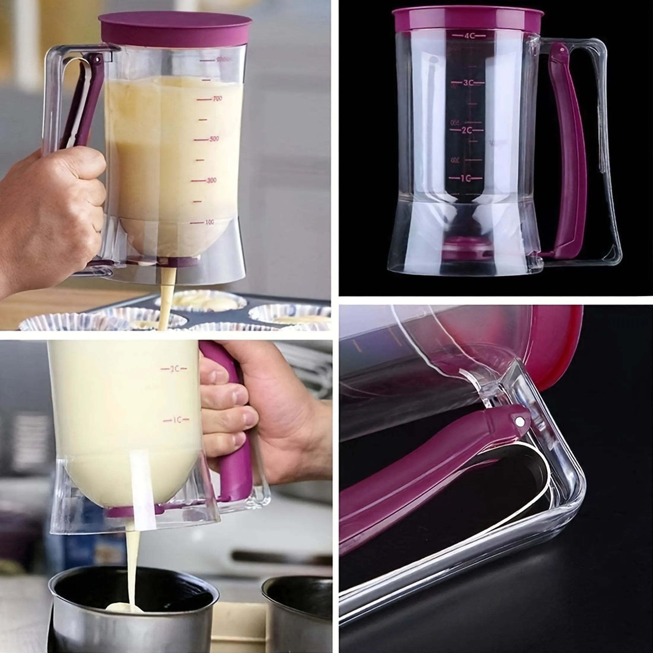 Collapsible Batter for Cupcakes, Waffles & Muffin 