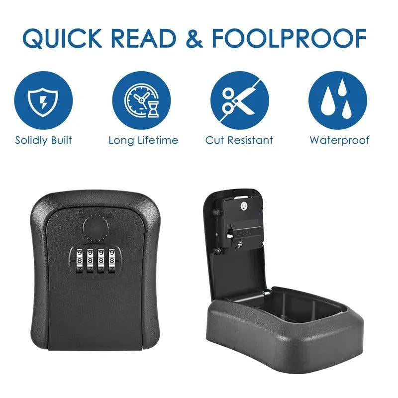 Secure Your Keys: Waterproof Wall-Mounted Password Key Storage Box - Ideal for Home & Rentals!