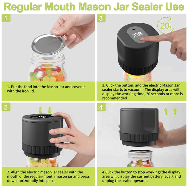 Electric Jar Vacuum Sealer Kit 