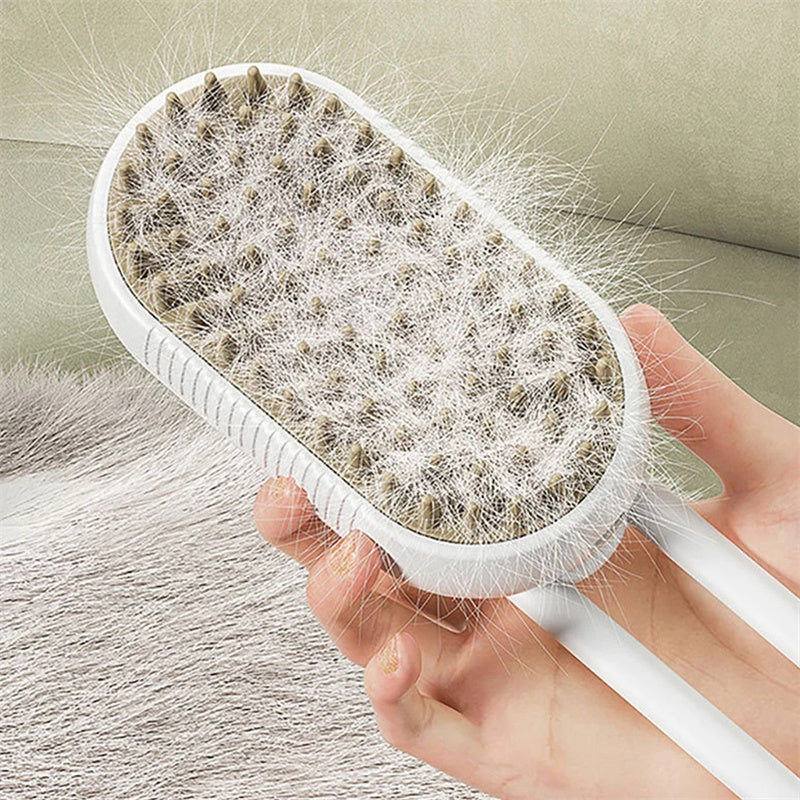 3-in-1 Electric Steam Brush for Pet Grooming and Hair Removal