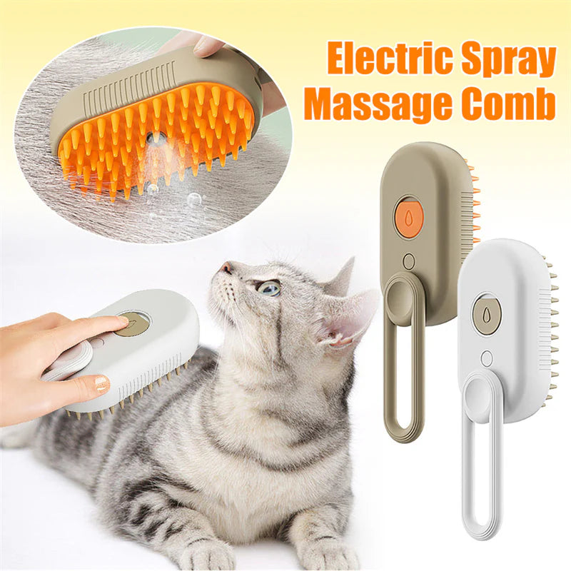 3-in-1 Electric Steam Brush for Pet Grooming and Hair Removal