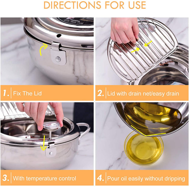 Deep Frying Pot with a Thermometer 