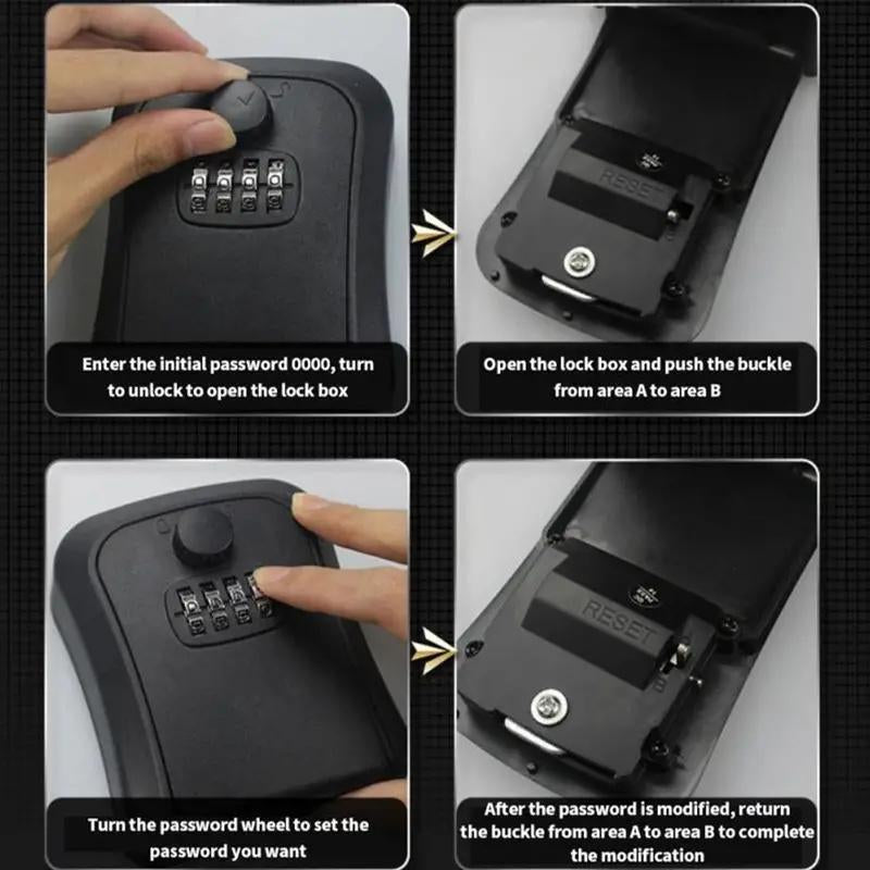 Secure Your Keys: Waterproof Wall-Mounted Password Key Storage Box - Ideal for Home & Rentals!