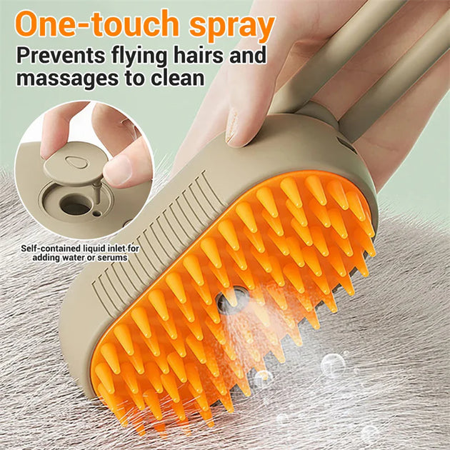 3-in-1 Electric Steam Brush for Pet Grooming and Hair Removal